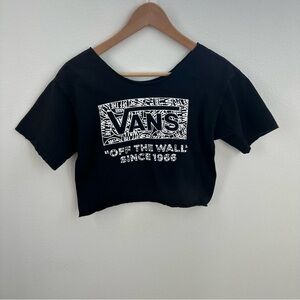 Vans off the wall off the shoulder cropped tee